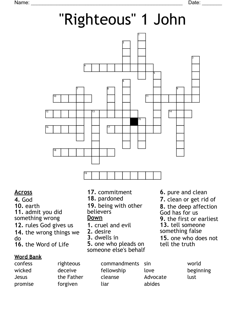1 John 1 2 Word Search WordMint