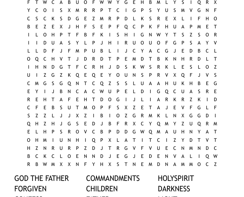 1 JOHN WORD SHEARCH Word Search WordMint
