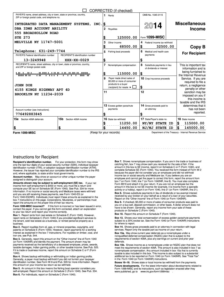 1099 Misc Form Fillable Fill Out Sign Online DocHub
