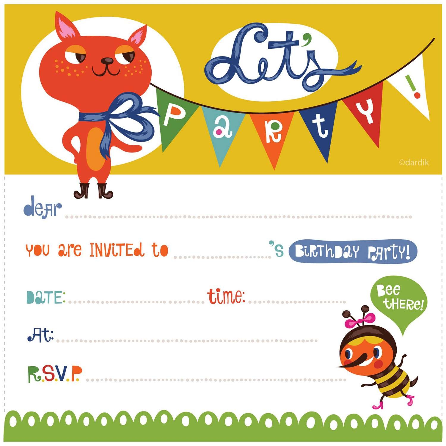 Downloadable Free Printable Birthday Party Invitations
