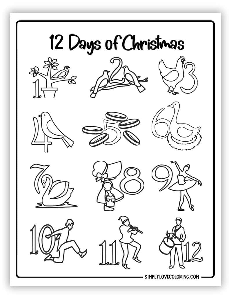 12 Days Of Christmas Printable Templates