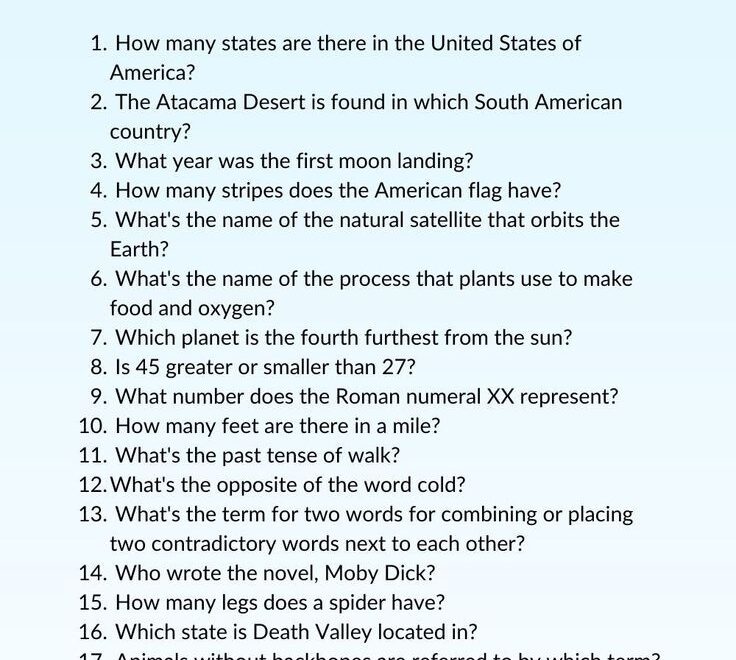 145 Fun Are You Smarter Than A 5th Grader Questions
