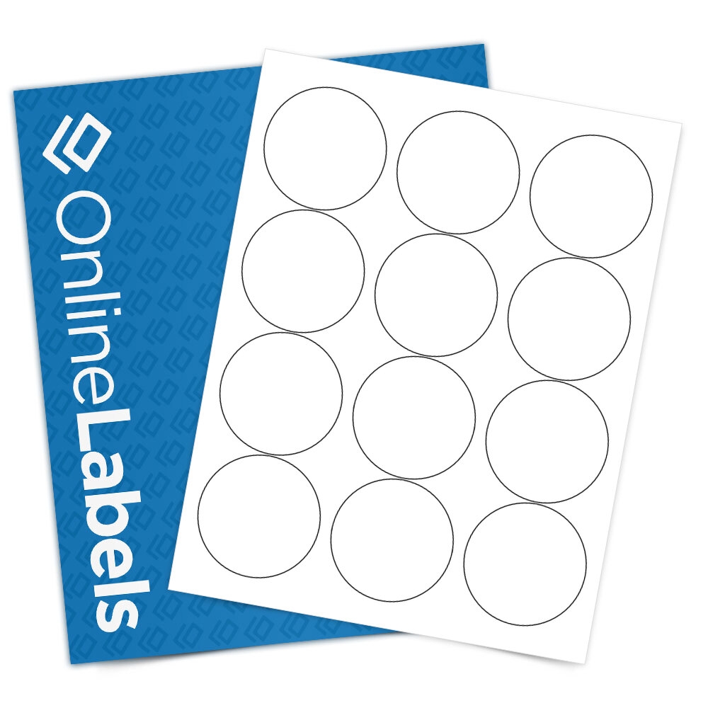 2 5 Circle Labels 2 1 2 Round Labels Aggressive White Matte OL350AT
