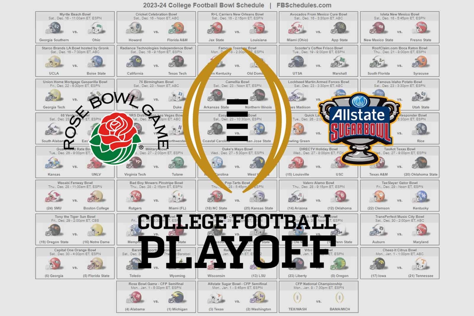 Printable College Football Tv Schedule