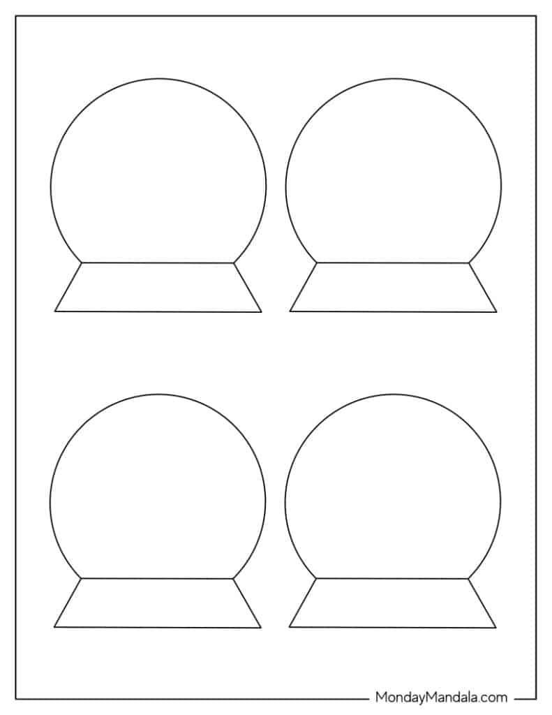Printable Snow Globe Card Template