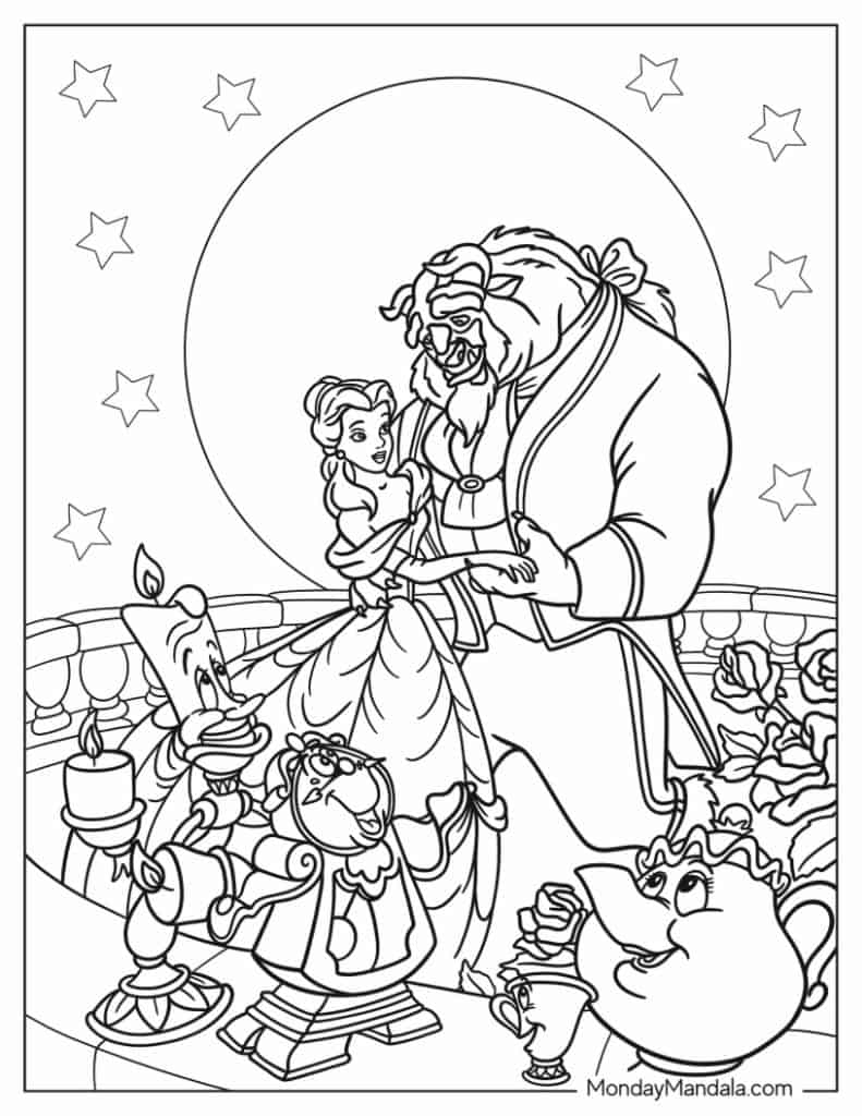 26 Beauty And The Beast Coloring Pages Free PDF Printables 
