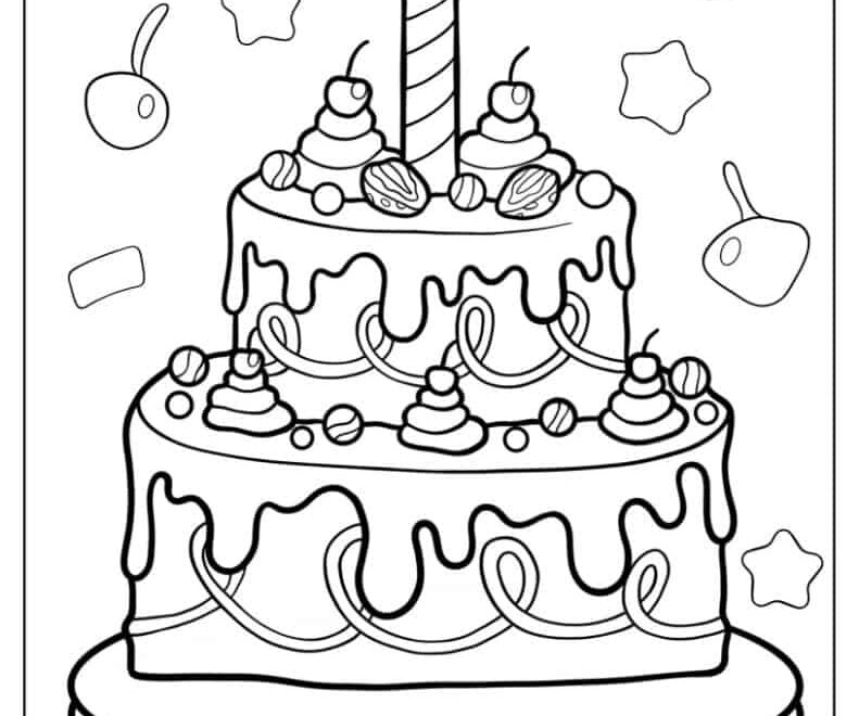 30 Cake Coloring Pages Free PDF Printables