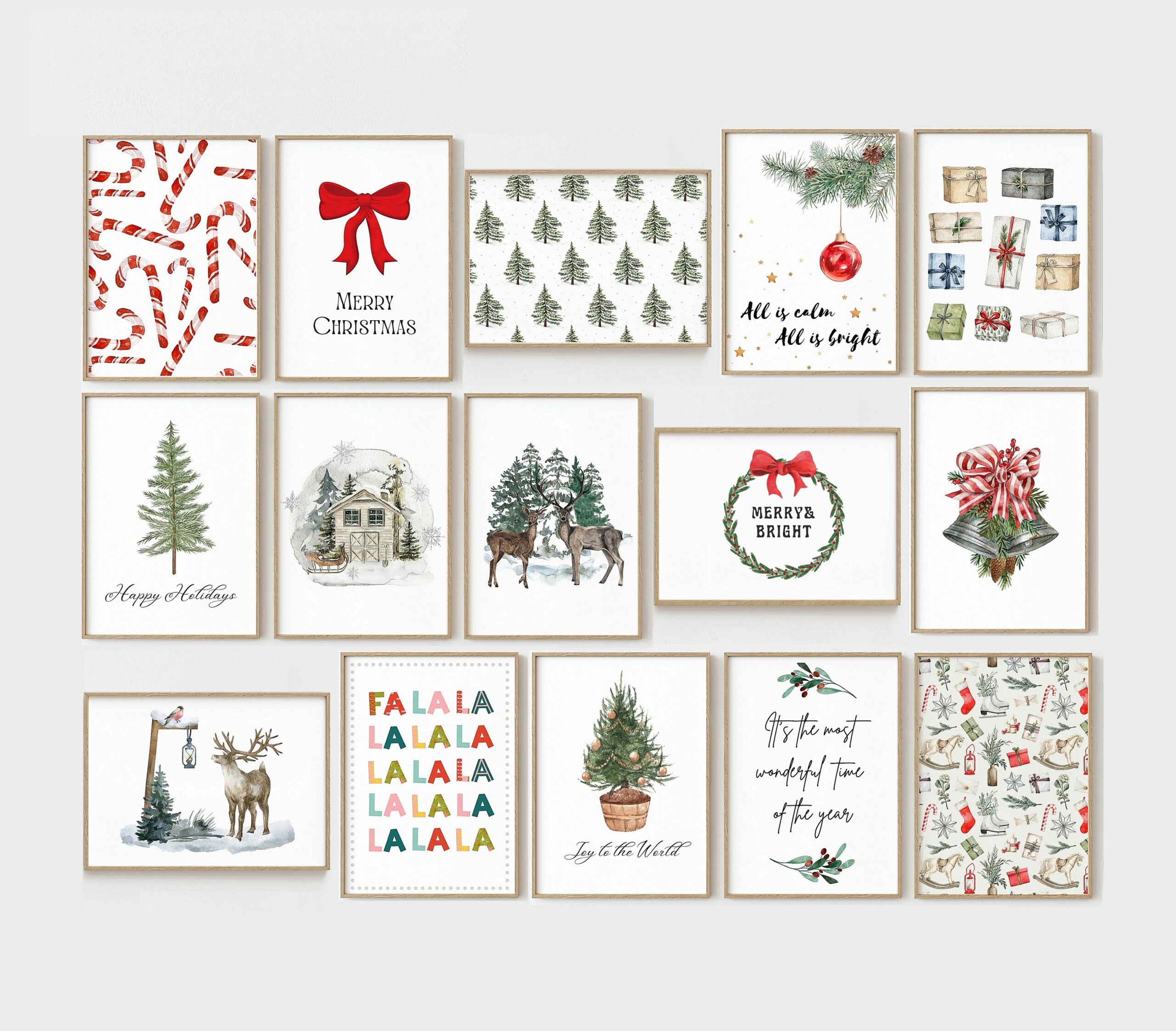 30 Prints Christmas Wall Art Digital Download Winter Gallery Wall Set Posters For Holiday Decor Christmas Printable Wall Art Etsy