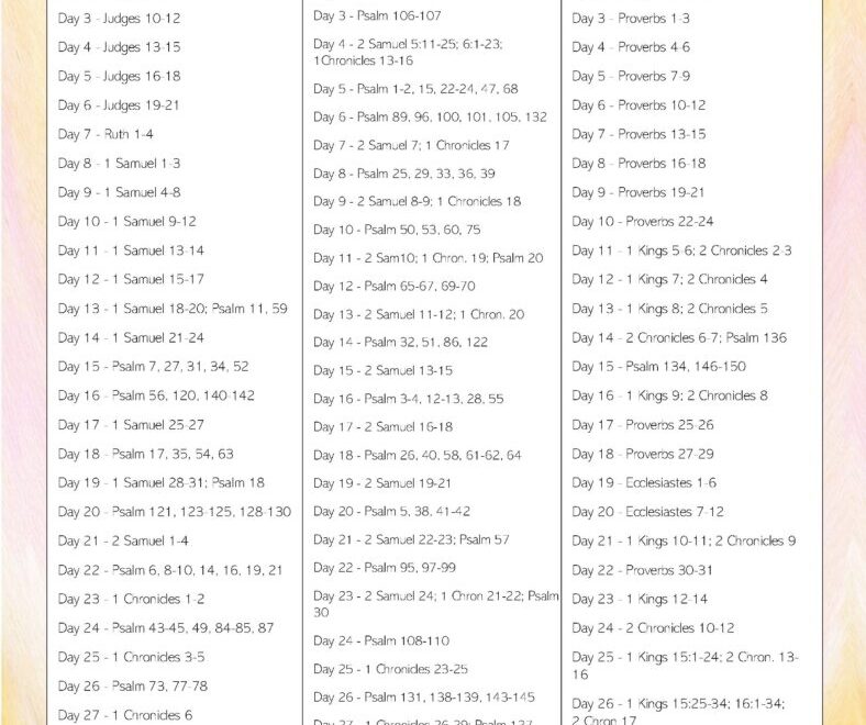 365 day Chronological Bible Reading Plan Kaylene Yoder