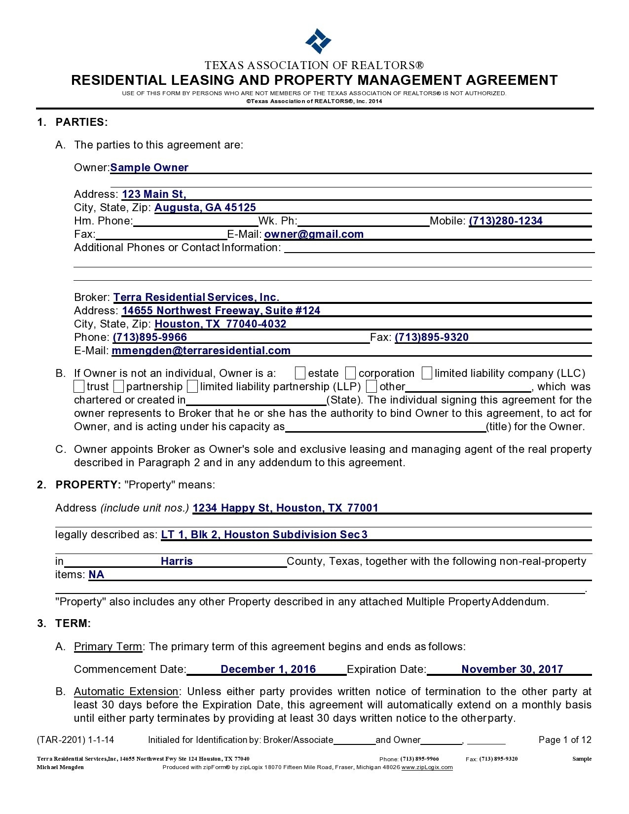 41 Simple Property Management Agreements Word PDF 