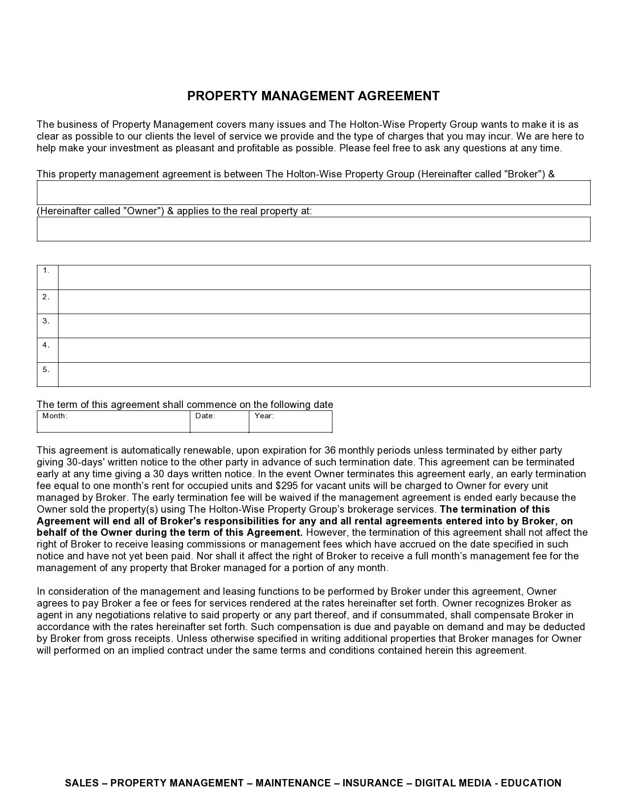 41 Simple Property Management Agreements Word PDF 