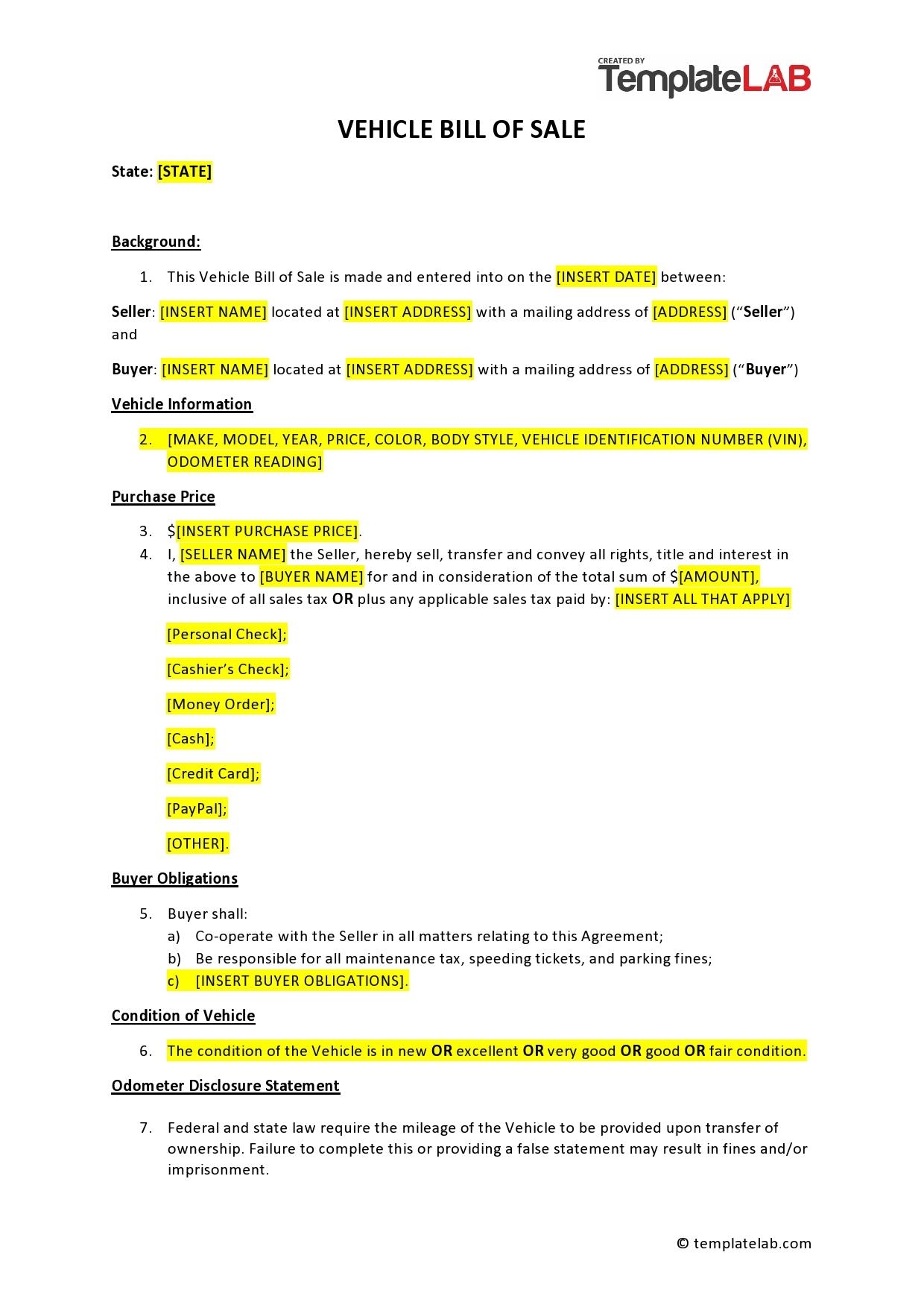 Printable Contract For Taking Over Car Payments