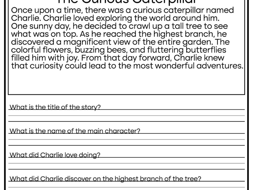 5 Printable Reading Comprehension English Worksheets Ages 4 7 KG1 Worksheets Library