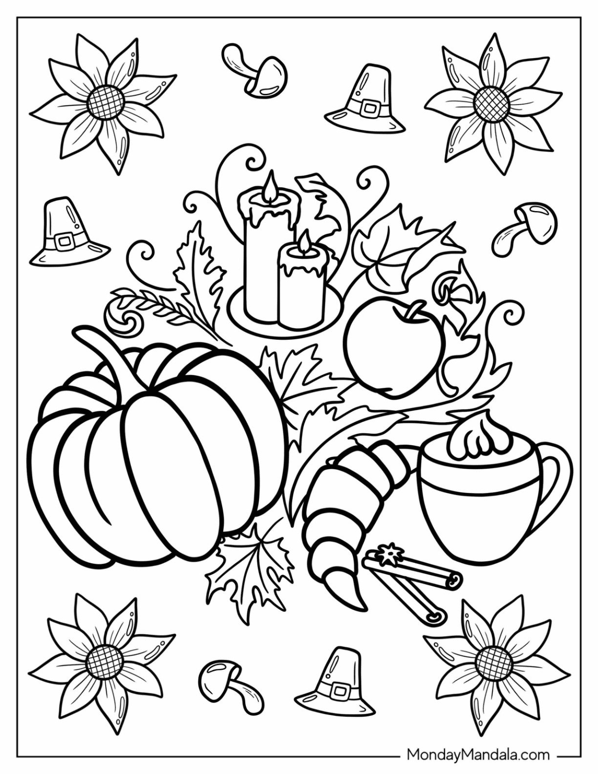 Fall Leaves Coloring Pages Printable