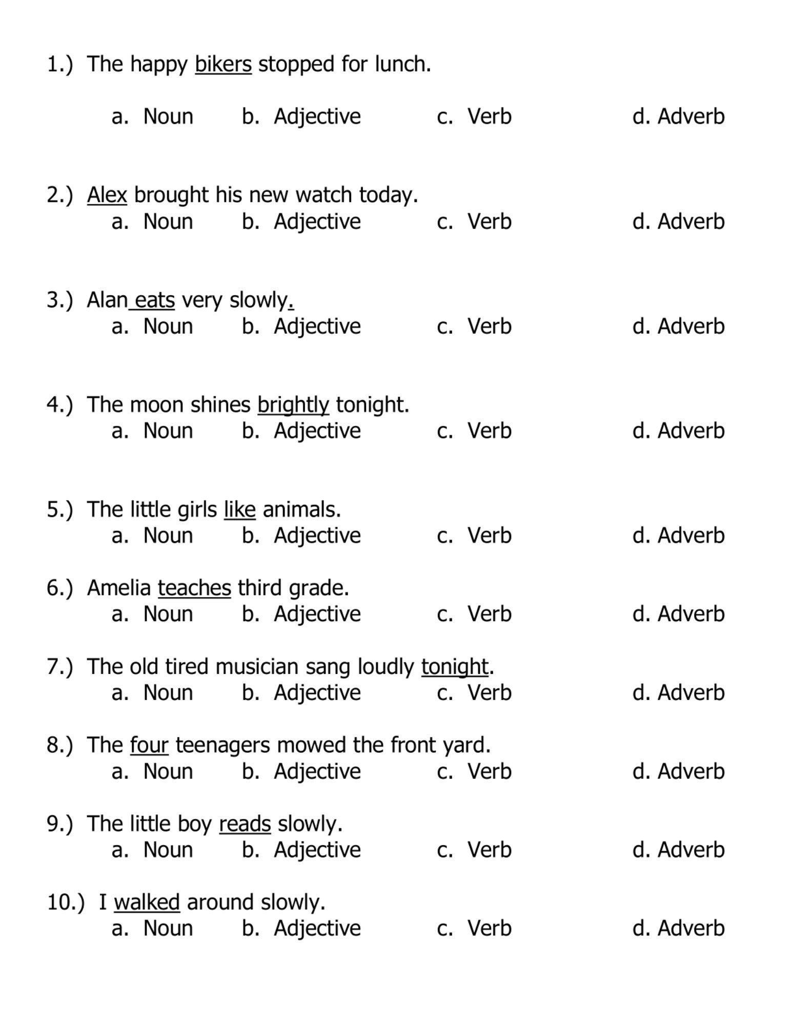 6th 7th 8th Grade Grammar Parts Of Speech Quiz And Learning Middle School 8 Parts Of Speech Noun Verb Preposition Etsy Denmark