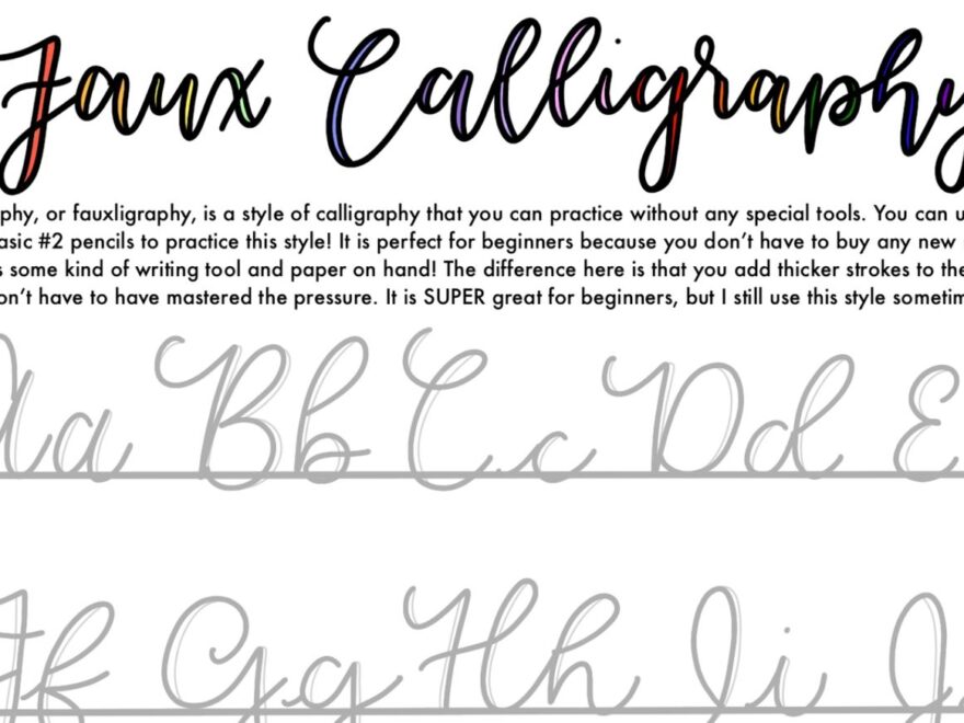 9 Free Calligraphy Practice Sheets