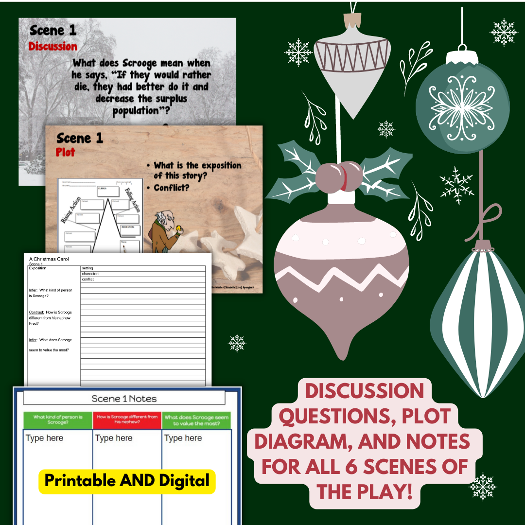 A Christmas Carol Activities Worksheets For The Play Version Printable Digital Made By Teachers