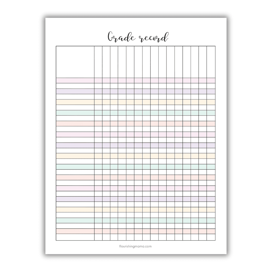 Free Printable Grade Sheets For Homeschoolers