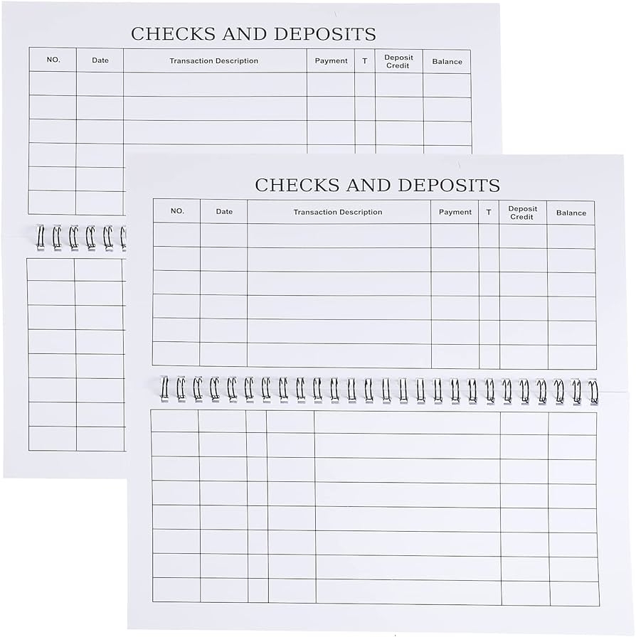 Amazon Geyee 2 Set Totally 50 Sheets Check Registers For Personal Checkbook Large Print Low Vision Checkbook Transaction Checkbook Register Checkbook Ledger For Home Office Supplies Office Products