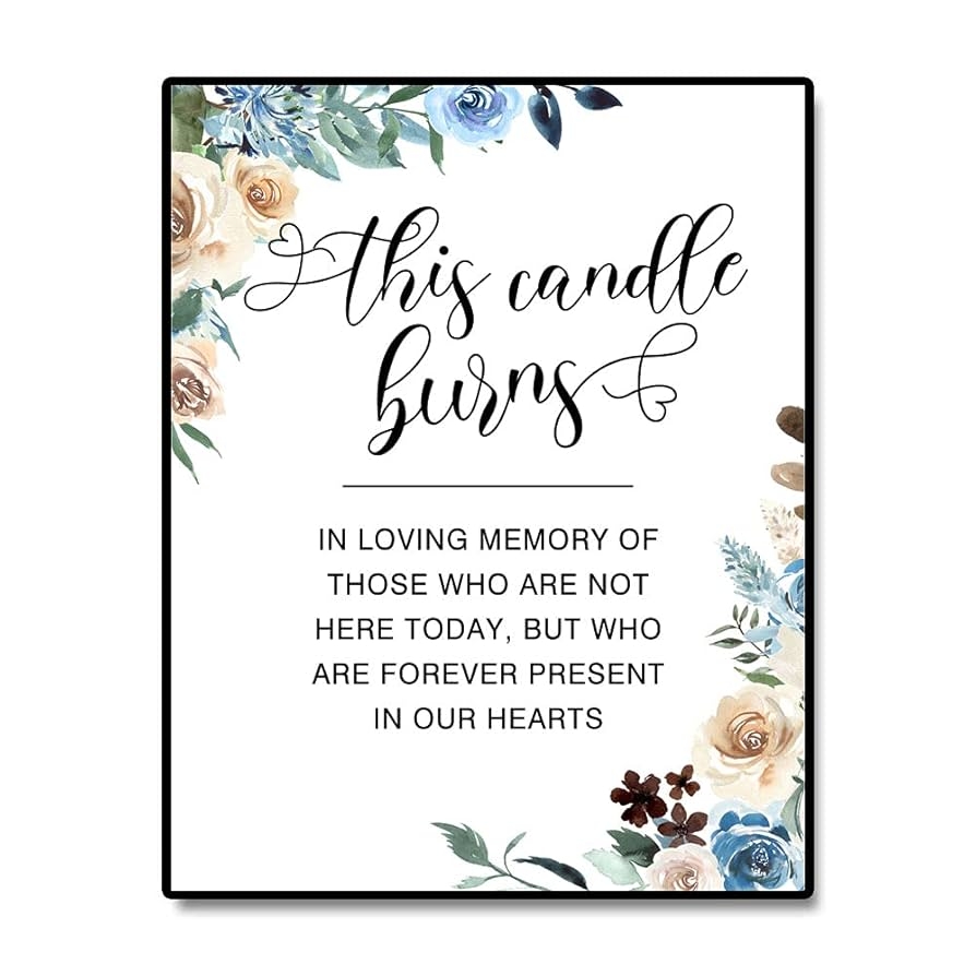 Amazon This Candle Burns Memorial Candle Sign In Memory Candle Sign Memorial Print Remembrance Sign Memorial Table 8x10inch Unframed Home Kitchen