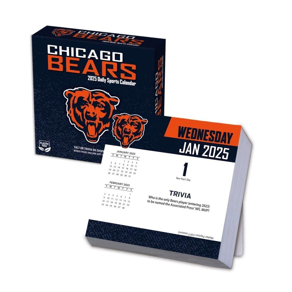 Amazon Turner Sports Chicago Bears 2025 Box Calendar 25998053033 Sports Outdoors