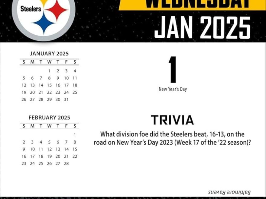 Amazon Turner Sports Pittsburgh Steelers 2025 Box Calendar 25998053054 Office Products