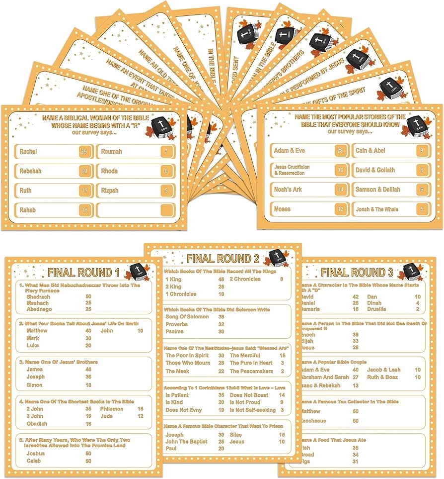 Bible Family Feud Questions And Answers Printable