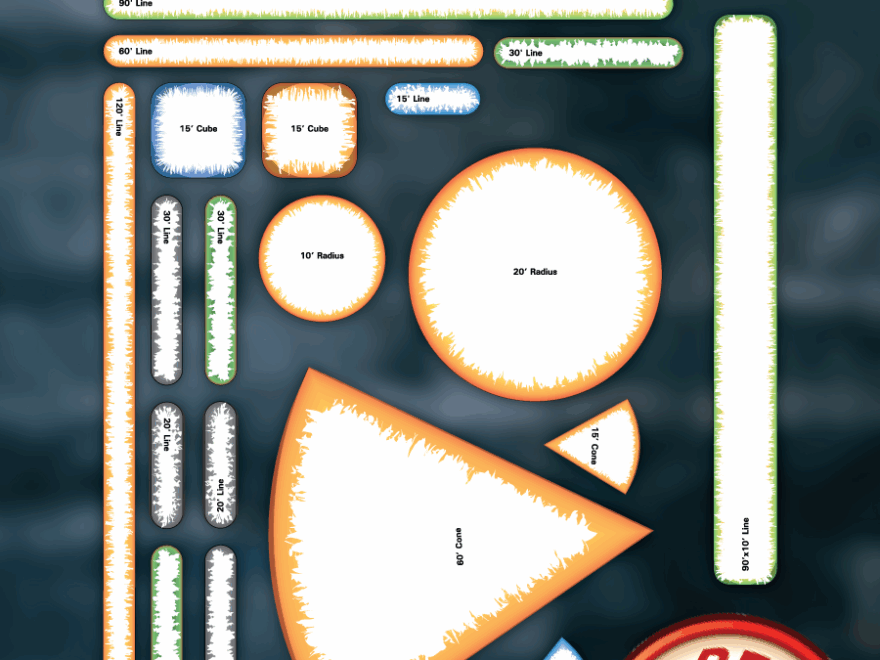 AOE Range Templates Patrick Mitchell Johnston DriveThruRPG