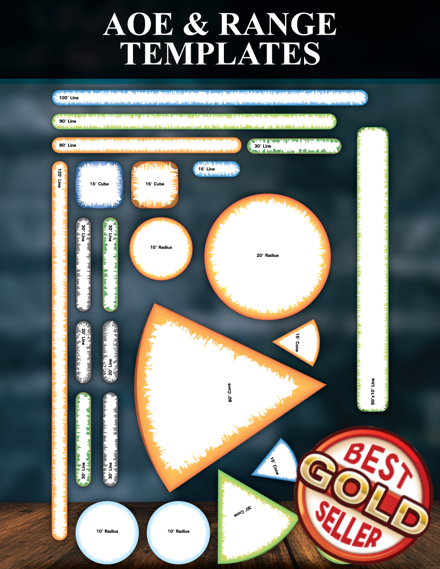 AOE Range Templates Patrick Mitchell Johnston DriveThruRPG