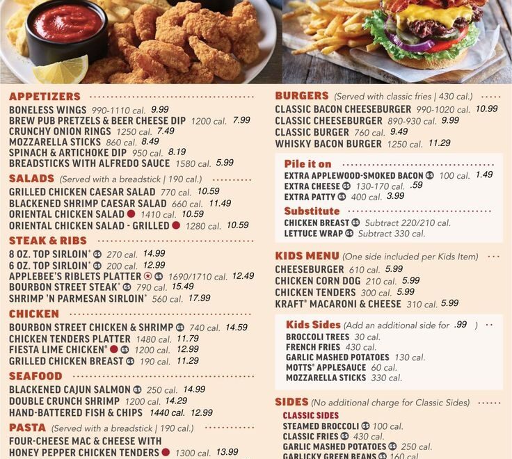 Applebee s Menu With Price 10 Free PDF Printables Printablee