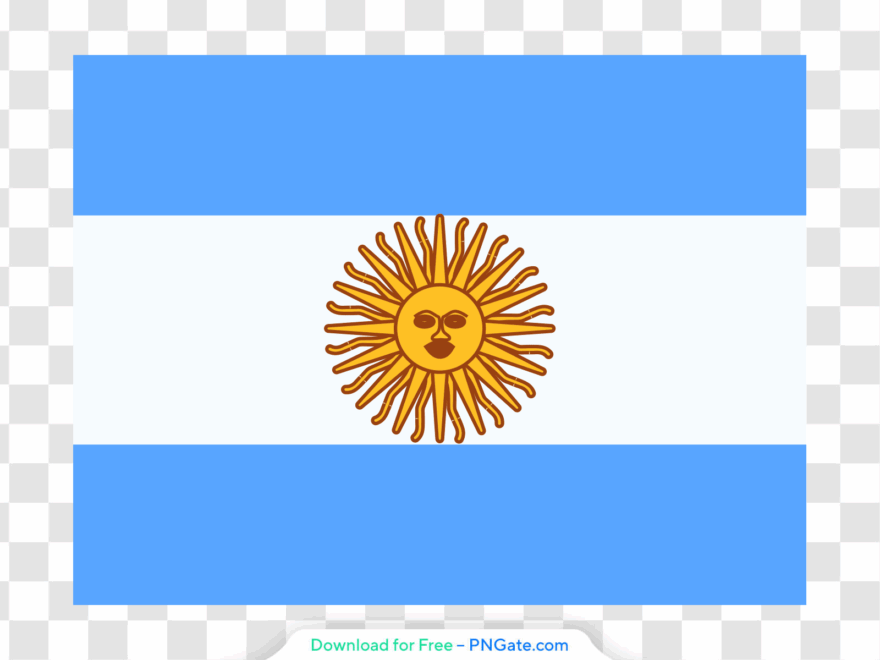 Argentina Flag With Sun Emblem High Quality Free PNG PNGate