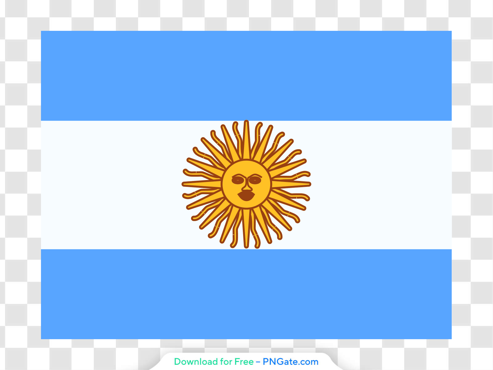 Argentina Flag With Sun Emblem High Quality Free PNG PNGate