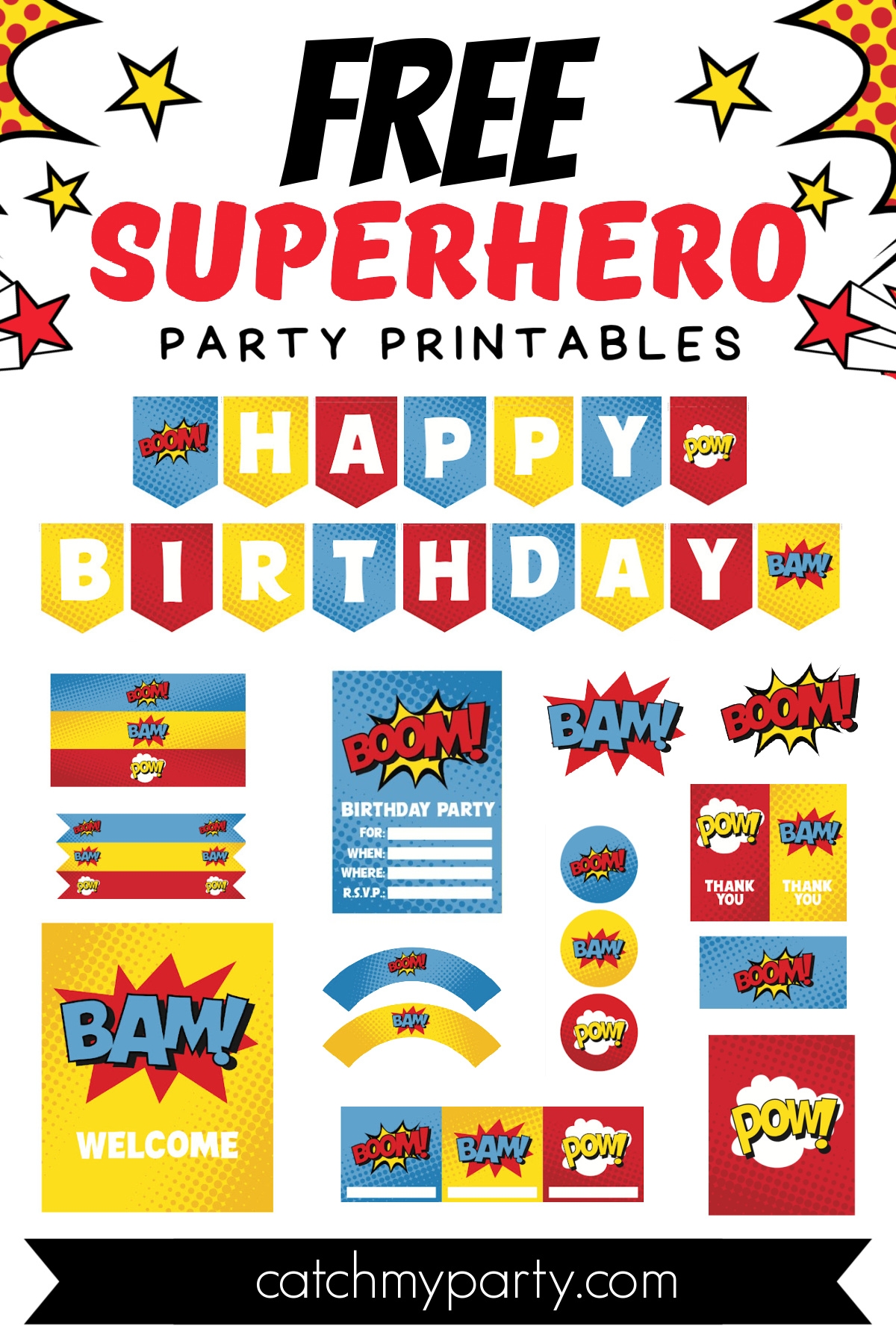 Free Printable Superhero Birthday Cards