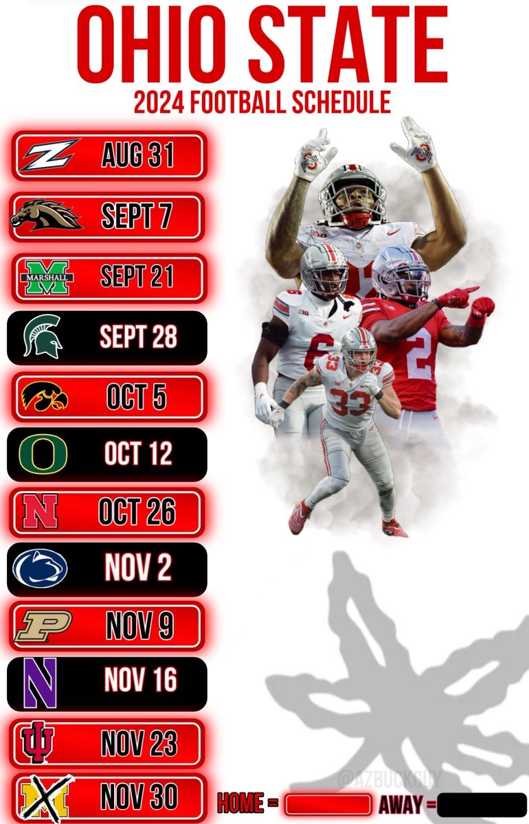 AzBuckGuy On X 2024 Ohio State Football Schedule Https t co PCVzLHovca X