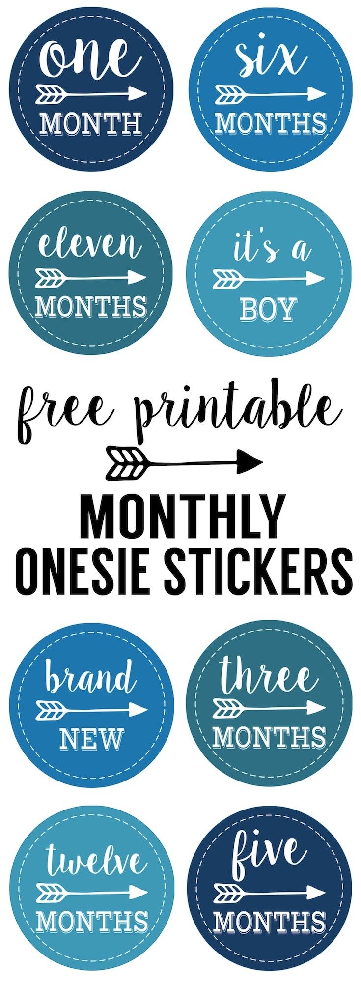 Baby Boy Monthly Onesie Stickers Free Printable Paper Trail Design