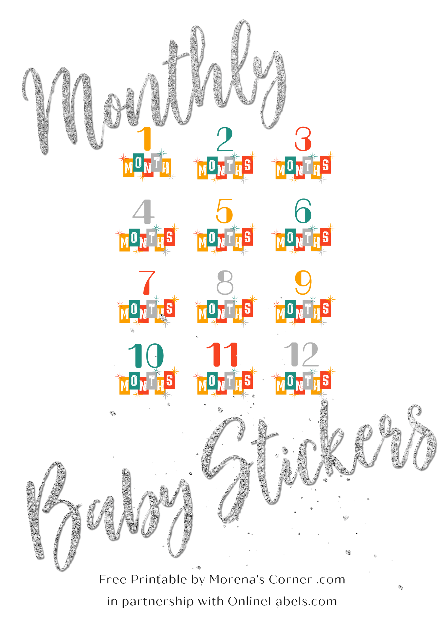 Free Printable Baby Month Stickers