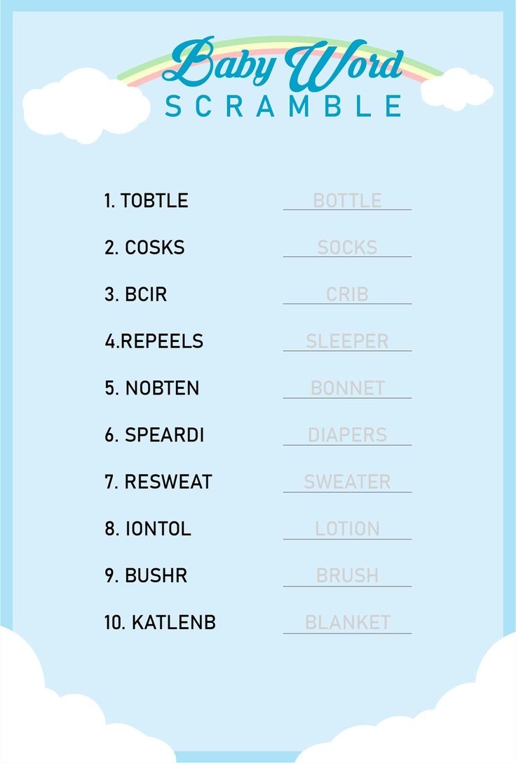 Free Printable Baby Shower Games With Answers