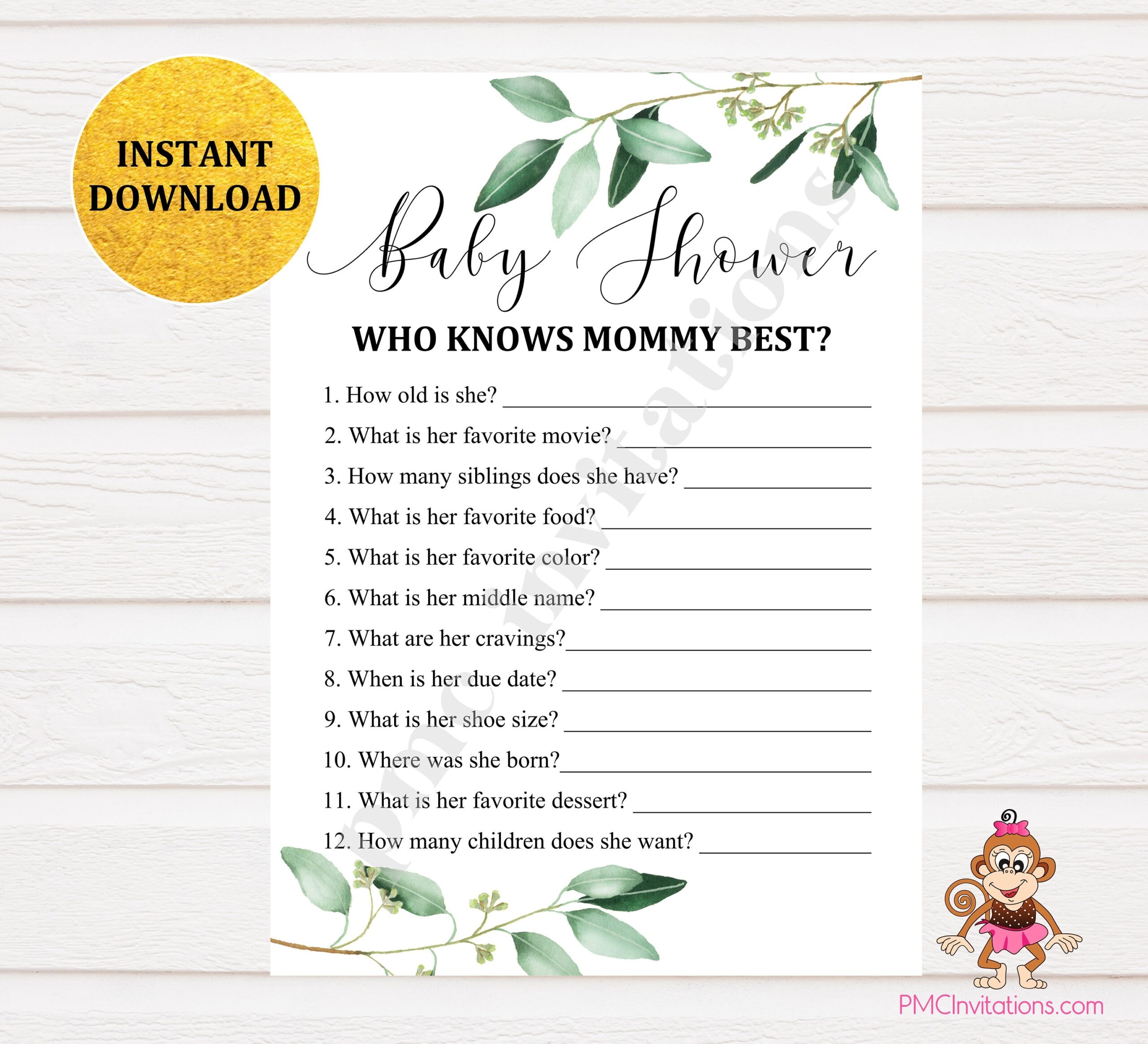 Who Knows Mommy Best Free Printable