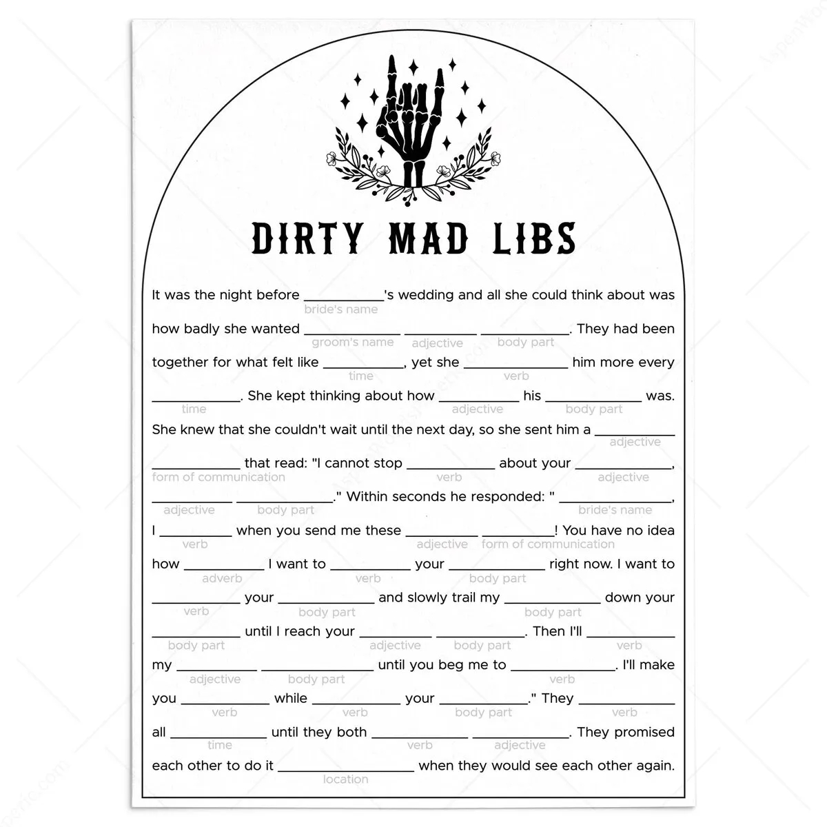 Printable Mad Libs Sheets For Adults