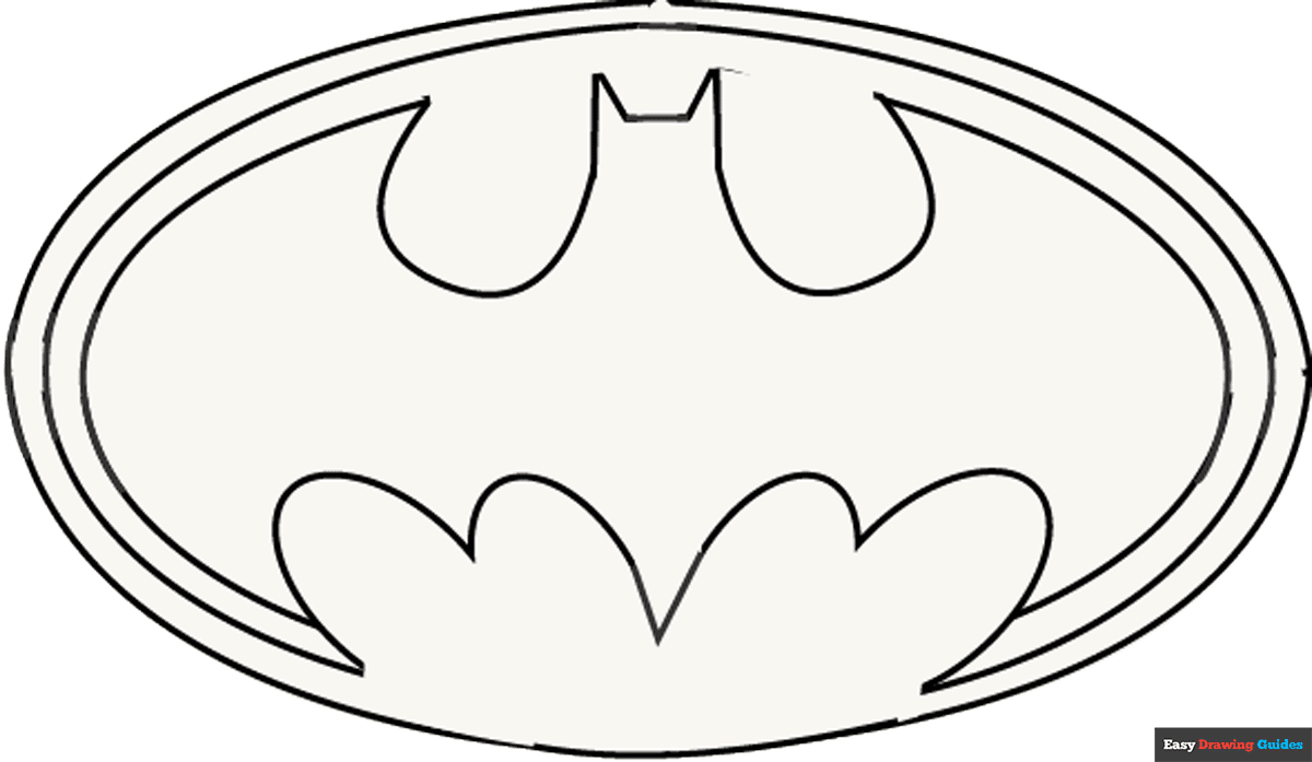 Batman Logo Coloring Page Easy Drawing Guides