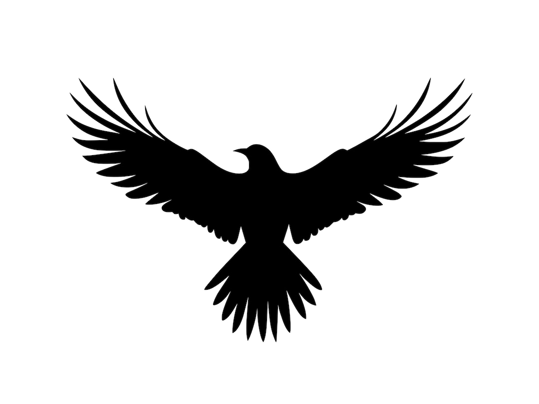 Bird SVG Flying Bird Open Wings Eagle Hawk Emblem Silhouette Clipart Cut File Instant Download Commercial Use Svg Jpg Png Eps Pdf Etsy