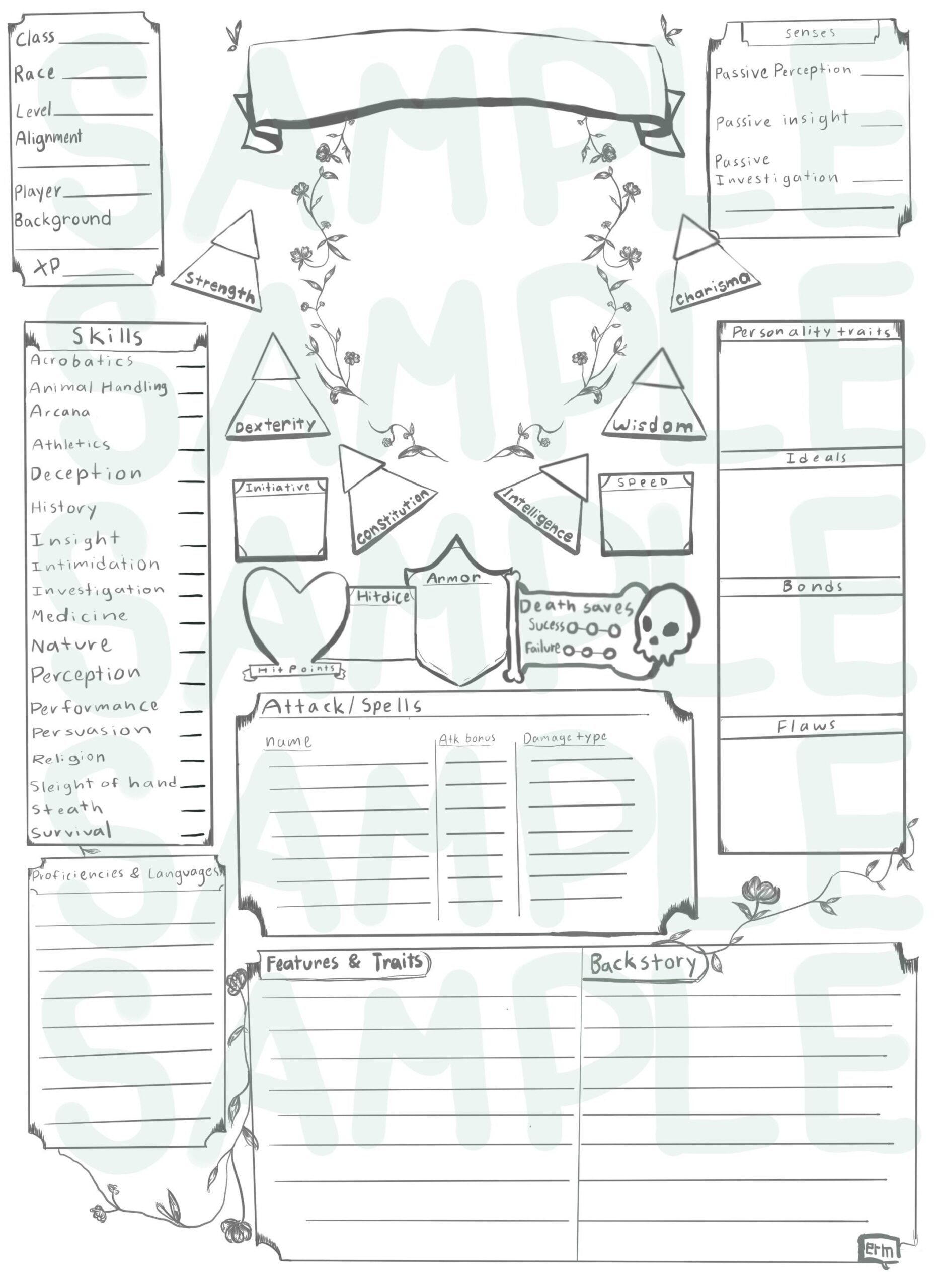 Dnd 5E Character Sheet Printable
