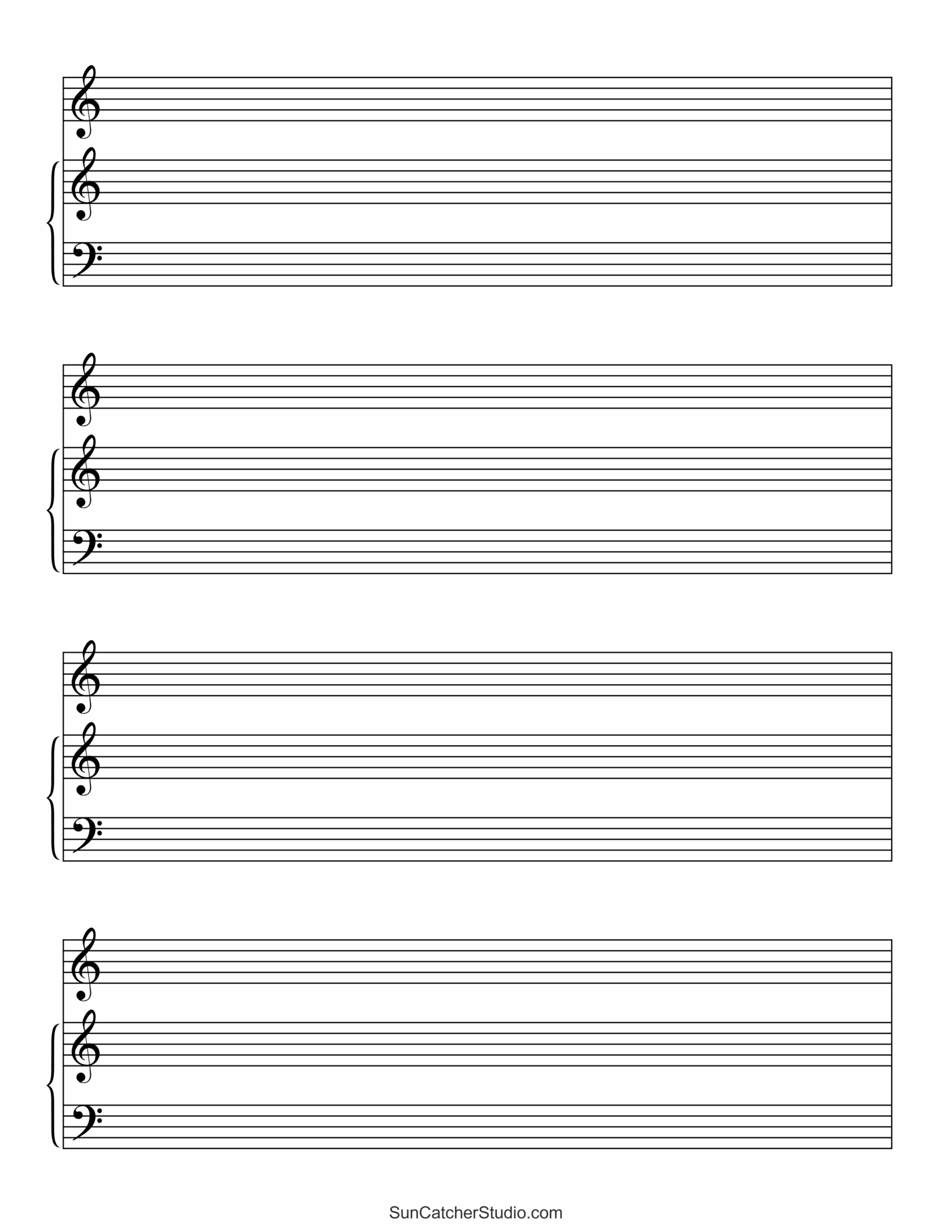 Blank Sheet Music Free Printable Staff Paper DIY Projects Worksheets Library