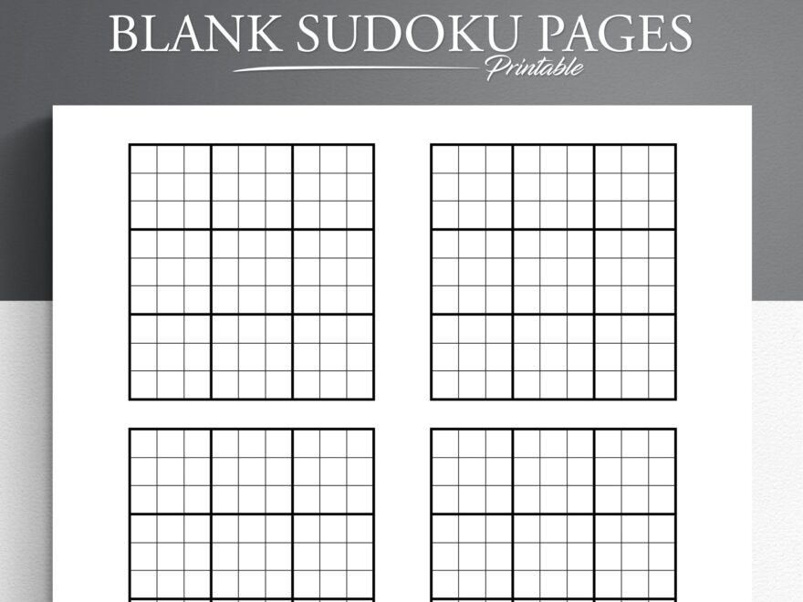 Blank Sudoku Pages Printable Blank Sudoku Sudoku Grid Sudoku Game Sheets Etsy