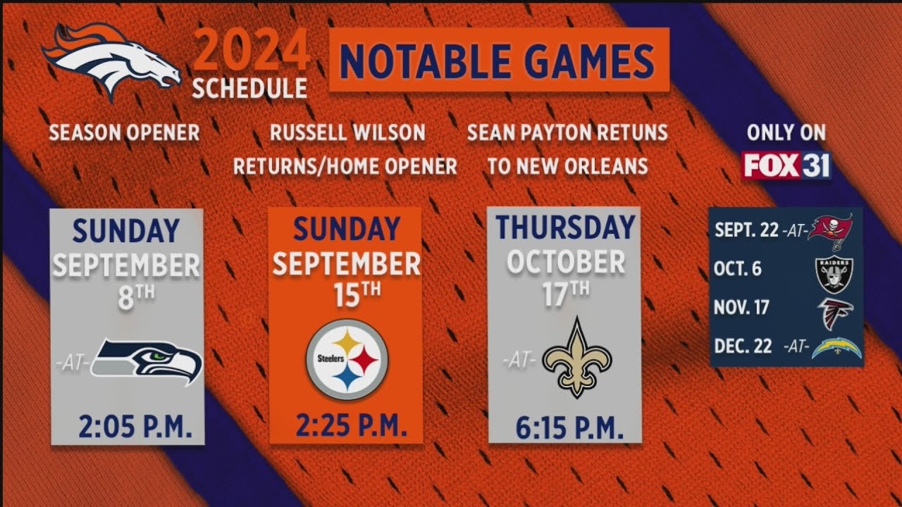 Denver Broncos Schedule 2025 Printable