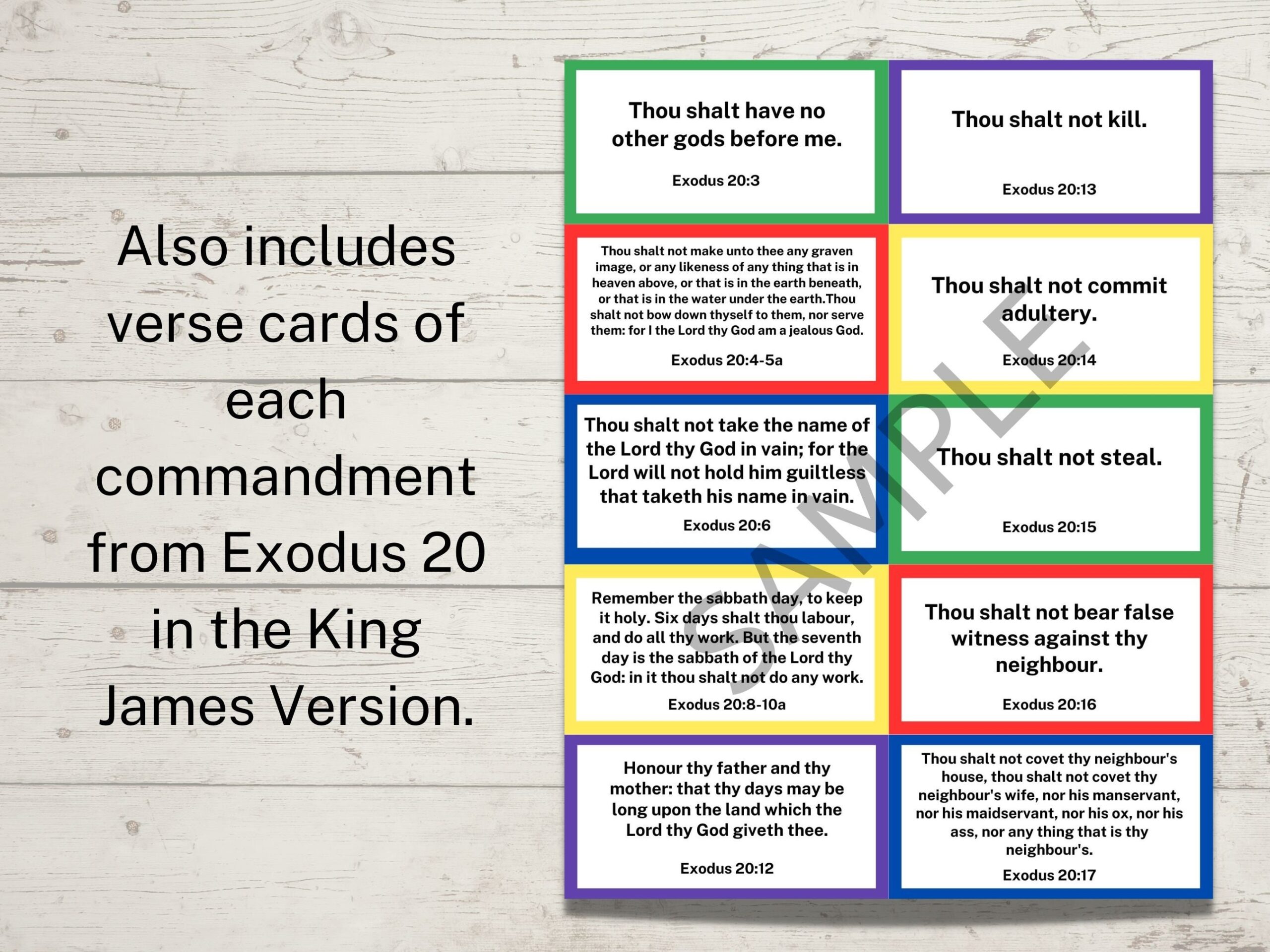Printable Ten Commandments King James Version