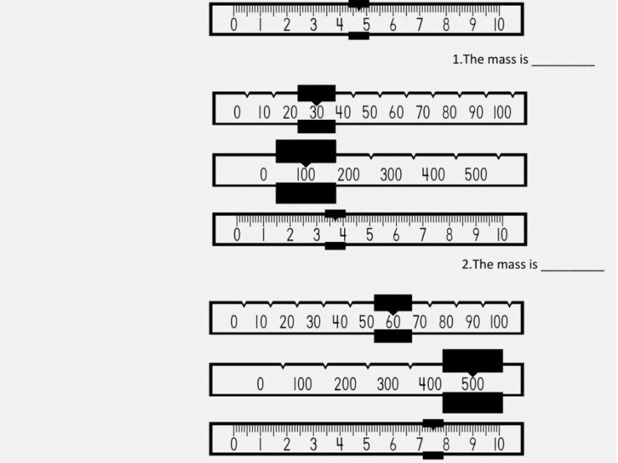 Calculating The Mass Of An Object Using The Triple Beam Balance Worksheets Library