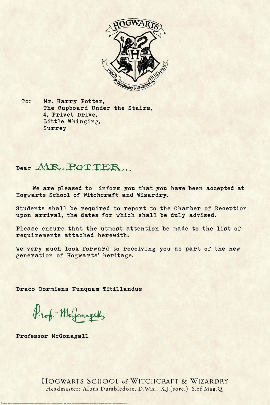 Canvas Wall Art Harry Potter Acceptance Letter Canvas Prints Abposters
