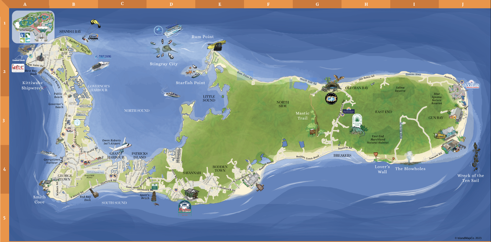 Cayman Maps Map Of Grand Cayman Islands