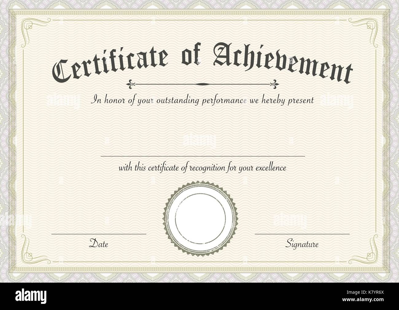 Printable Certificate Of Achievement Template